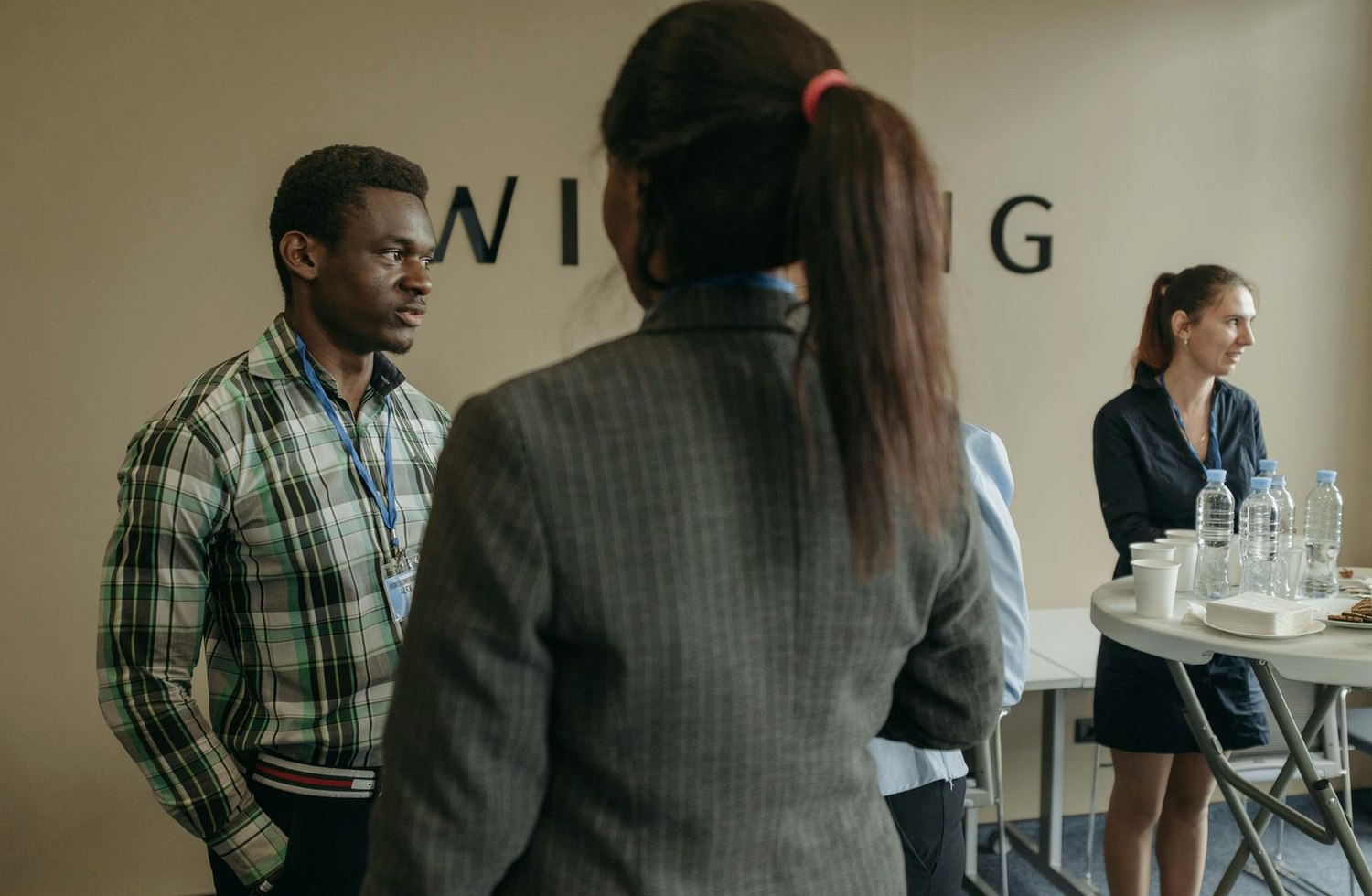Professional business event venue discussion